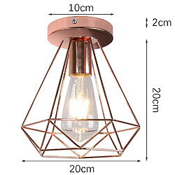 Acheter Stoex Lot de 2 Plafonnier Industrielle Cage forme Diamant Contemporain Métal Fer, Lust