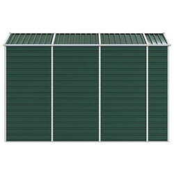 Helloshop26 Abri de jardin cabane cabanon maison de stockage remise extérieur hangar outils robuste 191 x 300 x 198 cm acier galvanisé vert 02_0022349 pas cher