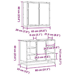 vidaXL Ensemble de meubles de salle de bain 2 pcs Sonoma gris pas cher