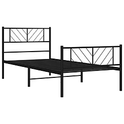 Acheter Maison Chic Lit adulte - Lit simple Cadre de lit métal avec tête de lit/pied de lit,Structure du lit Contemporain pour chambre noir 80x200 cm -MN94482