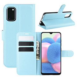 Etui en PU surface de litchi avec support bleu pour votre Samsung Galaxy A41