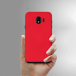 Acheter Avizar Coque Galaxy J4 Protection Silicone + Arrière Polycarbonate - rouge