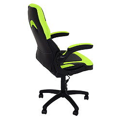 Mendler Chaise de bureau HWC-K13, chaise pivotante Gaming, ergonomique, accoudoirs réglables, similicuir ~ noir-vert pas cher