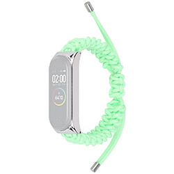 Bracelet en nylon corde tressée, réglable, vert clair pour votre Xiaomi Mi Band 5/6