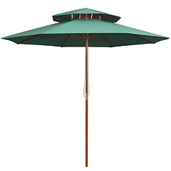 Helloshop26 Parasol de terrasse 270 x 270 cm poteau en bois vert 02_0008414