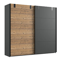 Pegane Chambre à coucher complète adulte (lit 180x200 cm + 2 chevets + armoire), coloris chêne