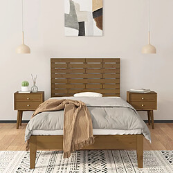 Avis Maison Chic Tête de lit scandinave,Meuble de chambre murale Marron miel 106x3x63 cm Bois massif de pin -MN39686