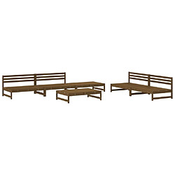 vidaXL Salon de jardin 6 pcs Marron miel Bois de pin massif