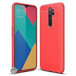 Htdmobiles Coque silicone gel carbone pour Oppo A9 (2020) + film ecran - ROUGE