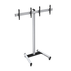 Kimex Support sur roulettes pour 2 écrans TV 50'' - 55'' - Hauteur 240cm