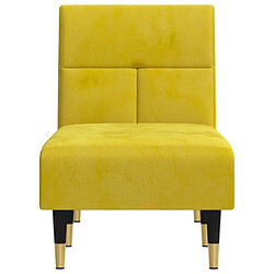 Avis vidaXL Chaise Longue Inclinable - Jaune Velours