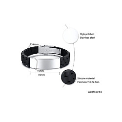 Avis YP Select Bracelet de bracelet en acier inoxydable silicone personnalisé - noir + noir