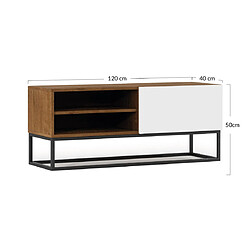 Acheter Bestmobilier Roman - meuble tv - 2 niches - 120 cm