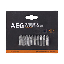 Embouts de vissage AEG - 25 mm - Acier - 10 pcs - PH2