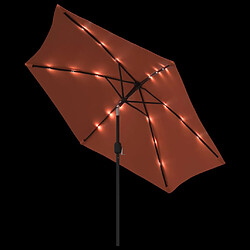 Acheter vidaXL Parasol de jardin avec lumières LED et mât en acier terre cuite