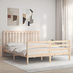 Maison Chic Cadre/structure de lit avec tête de lit pour adulte - Lit Moderne Chambre king size bois massif -MN41414