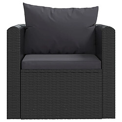 Acheter vidaXL Salon de jardin 7 pcs avec coussins Résine tressée Noir