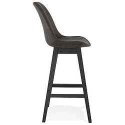 Avis Alterego Tabouret de bar 'ASPEN' en microfibre grise et pieds en bois noir