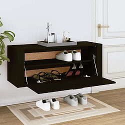 Avis Maison Chic Armoire à Chaussures murale,Meuble de Rangement à Chaussures Noir 100x35x38 cm Bois d'ingénierie -MN68443