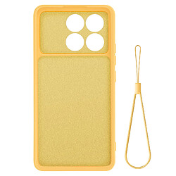 Avizar Coque pour Xiaomi Poco X6 Pro Semi-rigide Mat Anti-traces Dragonne Jaune