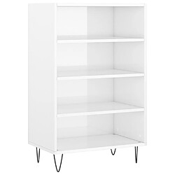 vidaXL Buffet haut blanc brillant 57x35x90 cm bois d'ingénierie