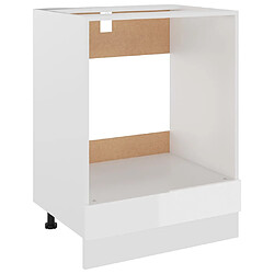 vidaXL Armoire à four Blanc brillant 60x46x81,5 cm Bois d’ingénierie