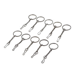 10pcs chaîne en alliage serpent porte-clés avec extrémité instantanée et anneau de saut noir