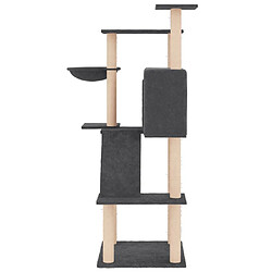 Acheter Arbre à chat avec griffoirs,niche pour chat en sisal gris foncé 143 cm -MN76610