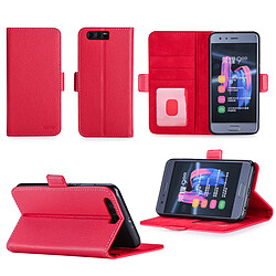 Huawei Honor 9 4G : Housse Portefeuille luxe rouge Style Cuir avec stand - Etui coque de protection Honor9 avec porte cartes - Accessoires pochette XEPTIO : Exceptional case