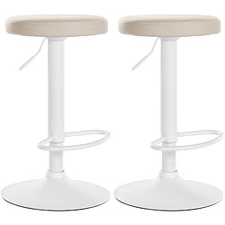 Non Lot de 2 tabourets de bar Ponte simili cuir blanc