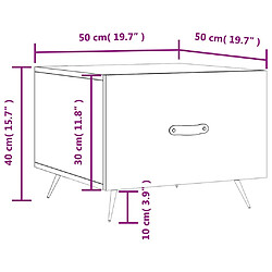 vidaXL Table basse Chêne marron 50x50x40 cm Bois d'ingénierie pas cher