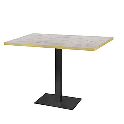 Restootab Table 120x70cm - modèle Milan marbre yule chants laiton 