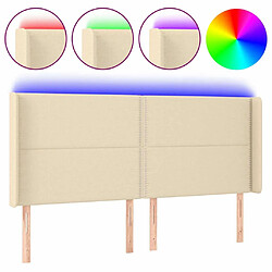 Maison Chic Tête de lit moderne à LED lumineuse pour chambre - Décoration de lit Crème 183x16x118/128 cm Tissu -MN72766