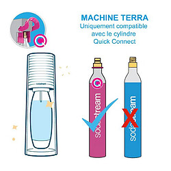 Machine à gazéifier l'eau + 2 bouteilles + 1 cylindre - terrabilv - SODASTREAM