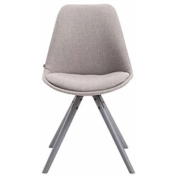 Avis Decoshop26 4 chaises de salle à manger style scandinave en tissu gris clair pieds rond en bois gris CDS10336