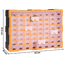 vidaXL Organisateur multi-tiroirs avec 64 tiroirs 52x16x37,5 cm pas cher