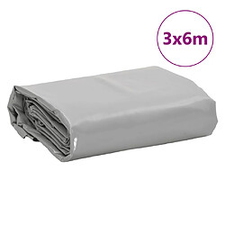 vidaXL Bâche gris 3x6 m 650 g/m² pas cher