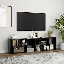 Maison Chic Meuble TV scandinave - Banc TV pour salon Noir brillant 149x30x52 cm Aggloméré -MN68808