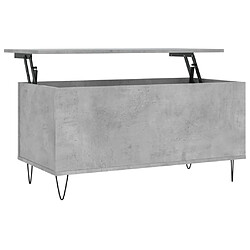 vidaXL Table basse Gris béton 90x44,5x45 cm Bois d'ingénierie