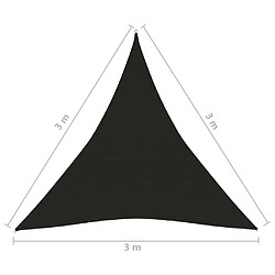 vidaXL Voile d'ombrage 160 g/m² Noir 3x3x3 m PEHD pas cher