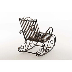 Avis Decoshop26 Chaise fauteuil à bascule rocking chair pour jardin en fer bronze vieilli MDJ10102