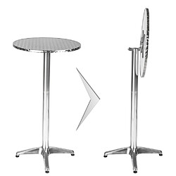 Helloshop26 Mange debout aluminium diamètre table 60 cm diamètre pied 5,8 cm pliable hauteur réglable 74/114 cm gris 2008193