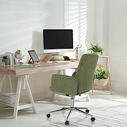 Chaise de bureau / Chaise pivotante / Chaise coque SOLAO CORD tissu vert foncé hjh OFFICE pas cher