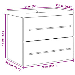 vidaXL Ensemble de meubles de salle de bain 2 pcs chêne sonoma pas cher