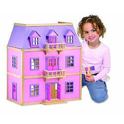 Melissa & Doug - 14570 - Poupée et Mini Poupée - Maison de poupée en bois à plusieurs étages pas cher