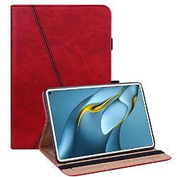 Etui en PU sangle de stylo, antichoc avec porte-cartes et support rouge pour votre Huawei MatePad Pro 10.8 (2021)