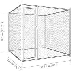 Helloshop26 Chenil extérieur cage enclos parc animaux chien d'extérieur pour chiens 185 cm 02_0000342