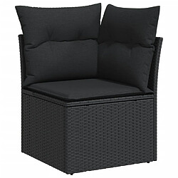 Acheter Maison Chic Salon de jardin 10 pcs avec coussins | Ensemble de Table et chaises | Mobilier d'Extérieur noir résine tressée -GKD86694