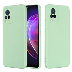 Coque en silicone, antichoc, découpe précise couleur unie avec sangle vert pour votre Vivo V21 4G