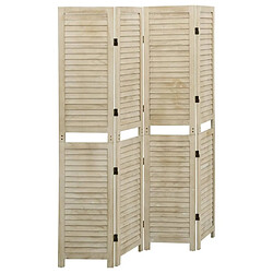 Maison Chic Paravent/Cloison de séparation 4 panneaux 140x165 cm Bois de Paulownia -MN40154